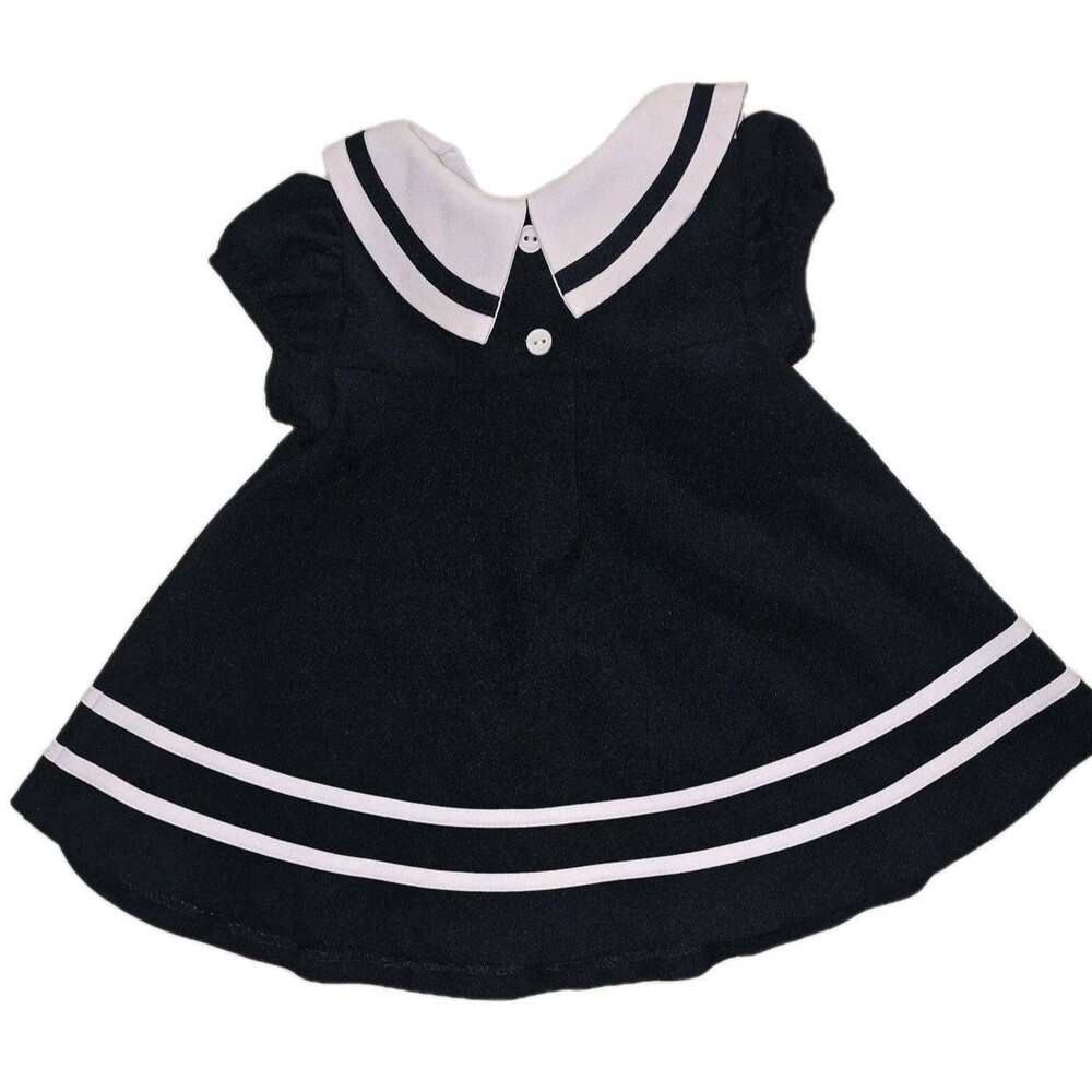 Bonnie Baby Nautical Sailor Dress ⚓ Navy & White 3/6M - Picture 3 of 5
